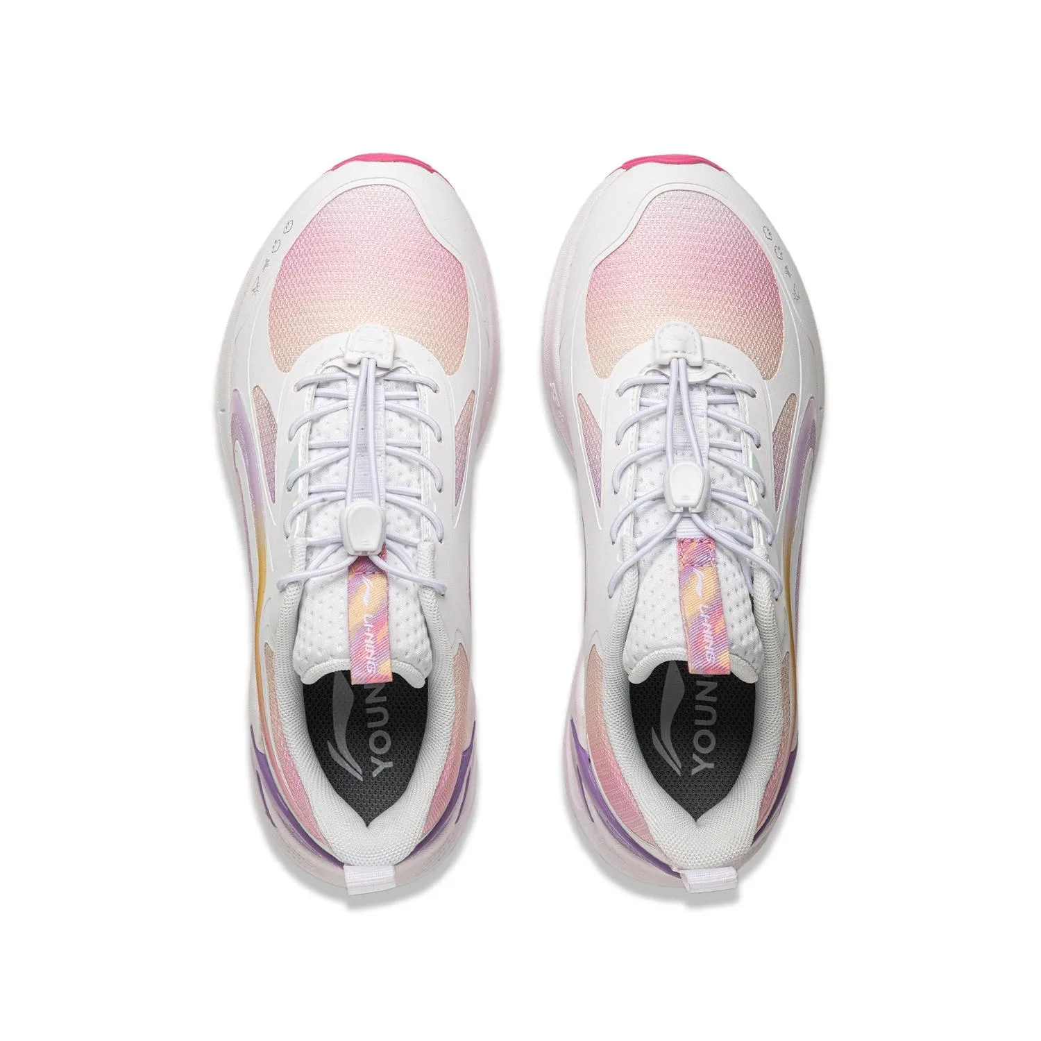 YOUNG Беговые кроссовки Li-Ning YOUNG для детей бело-розово-фиолетовые — фото 4