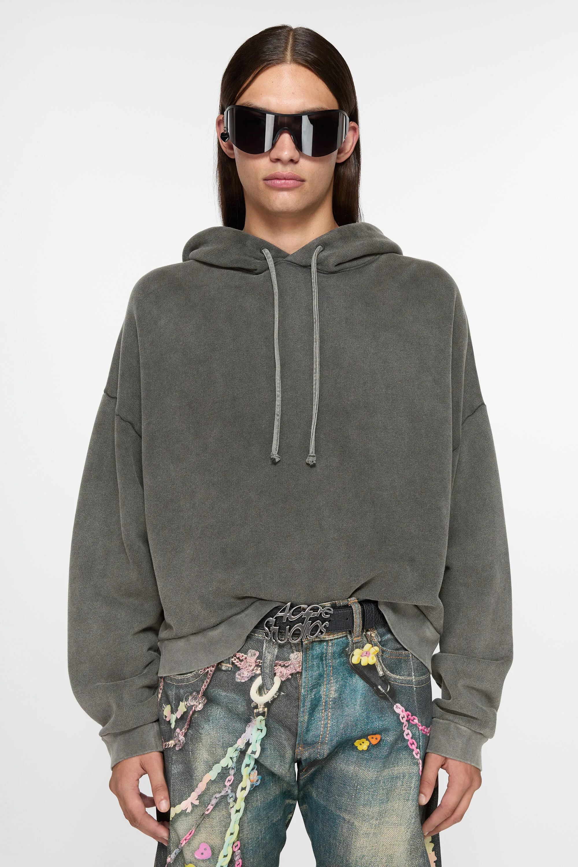 

Нашивка с логотипом свитера с капюшоном Acne Studios, Faded black
