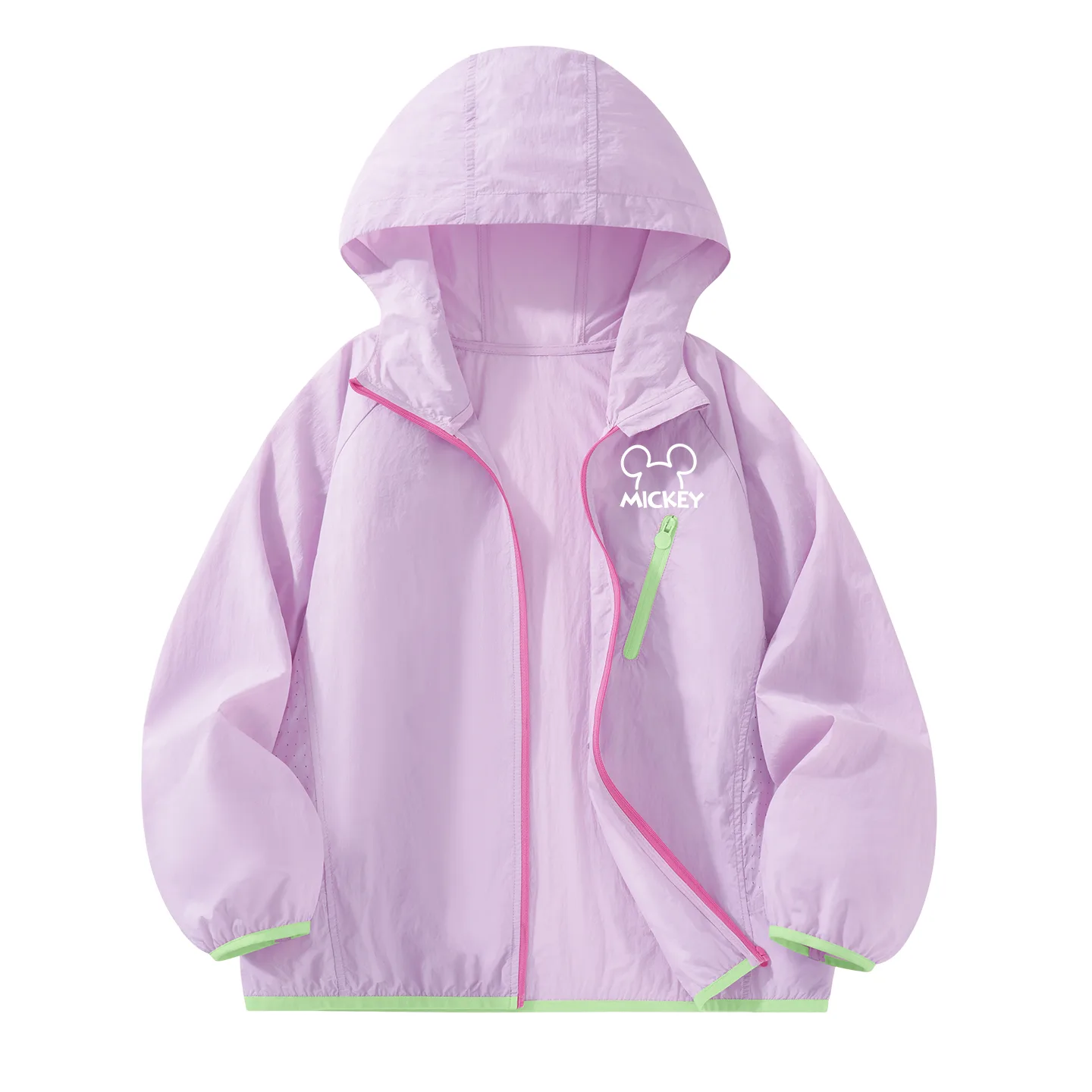 Детская одежда с защитой от солнца с капюшоном, тонкая и дышащая Disney, Solid Color Apricot — фото 3