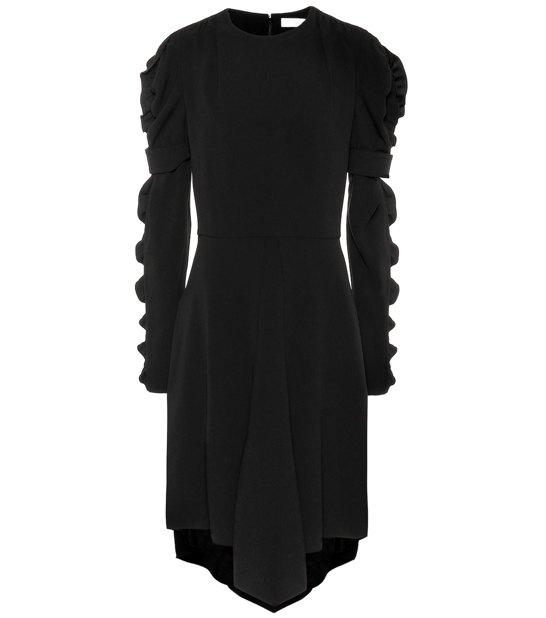 

Платье из крепа с рюшами Chloé, черный