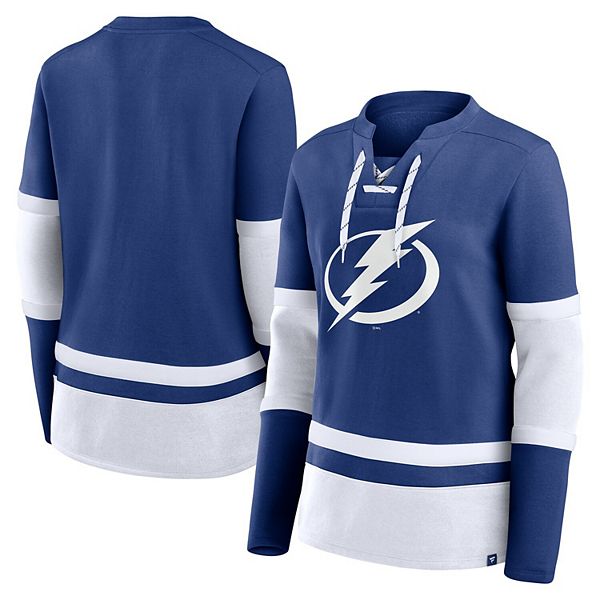 

Женская синяя футболка Tampa Bay Lightning Prime Time с длинным рукавом Fanatics