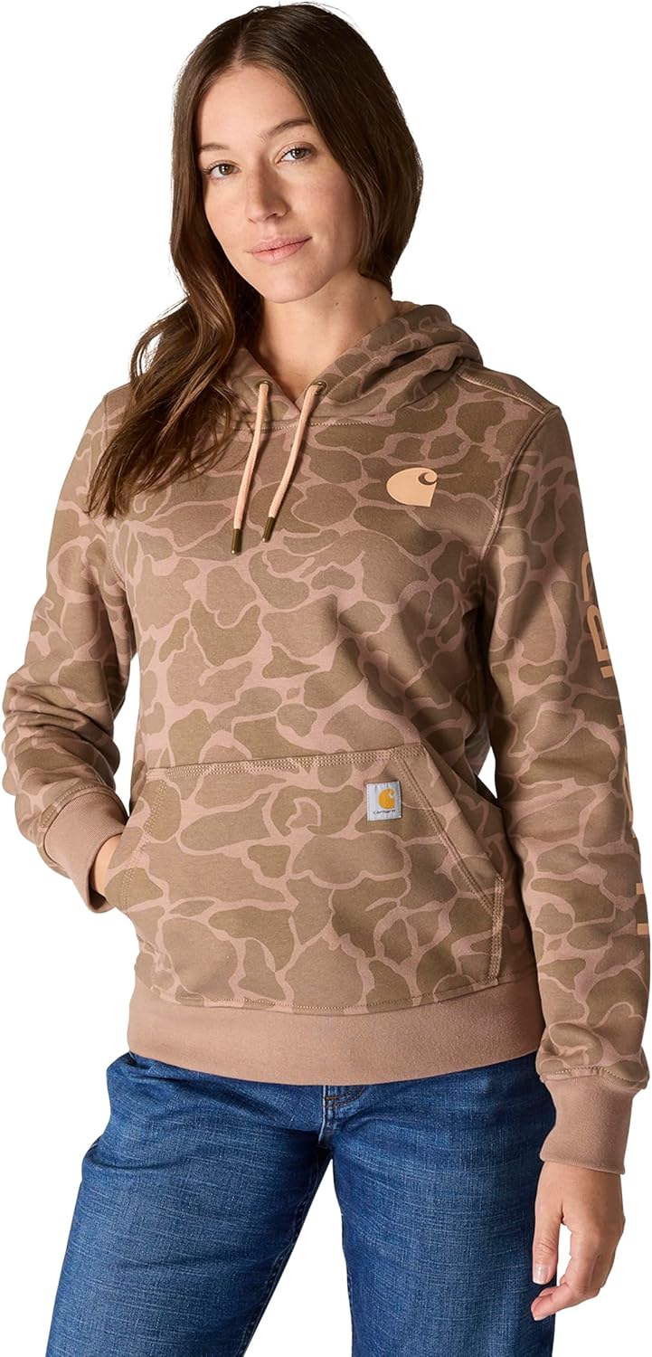 

Carhartt Women's Relaxed Fit Midweight Logo Sleeve Graphic Printed Sweatshirt, Select Color