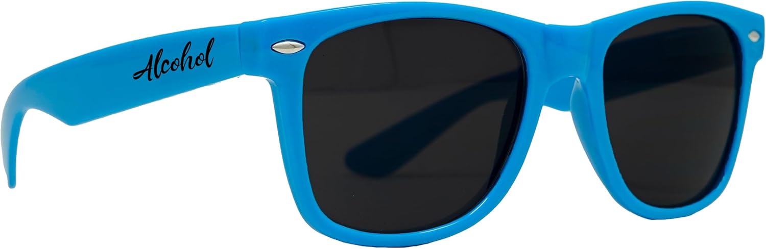 

Стильные поляризованные солнцезащитные очки Funky Junque в стиле ретро — защита от УФ-излучения, классические очки унисекс — для девичника, однотонные, в выгодных комплектах, I'll Bring the - Alcohol (Aqua)