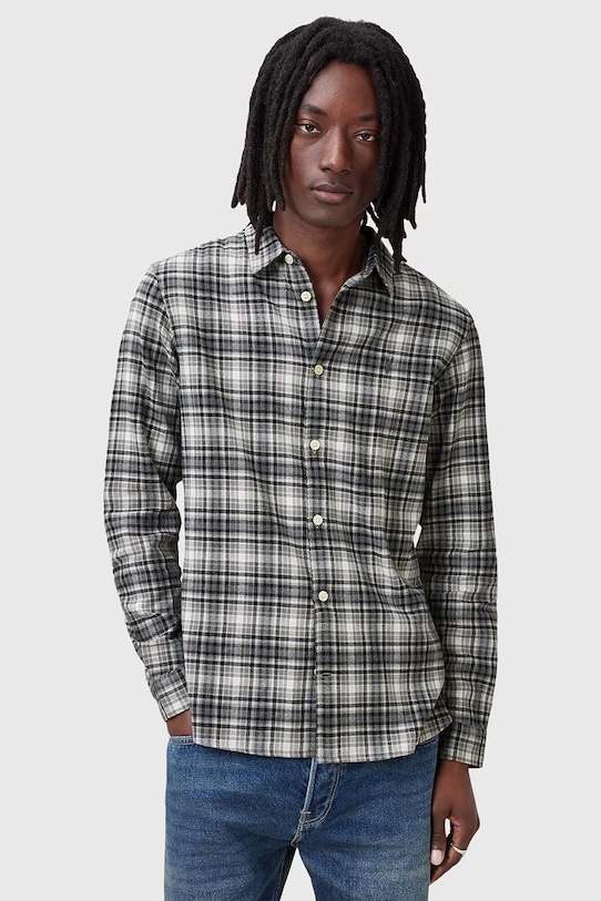 

Хлопковая рубашка GRATTON Allsaints, серый