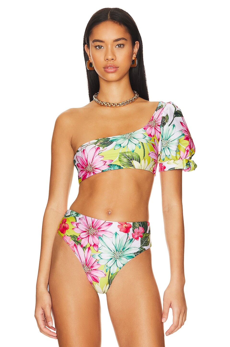 

Топ бикини Agua Bendita x REVOLVE Leela, цвет Conga White Floral
