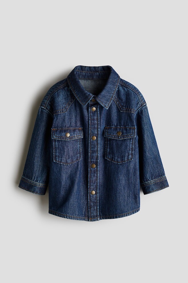 

Джинсовая рубашка из хлопка H&M, синий