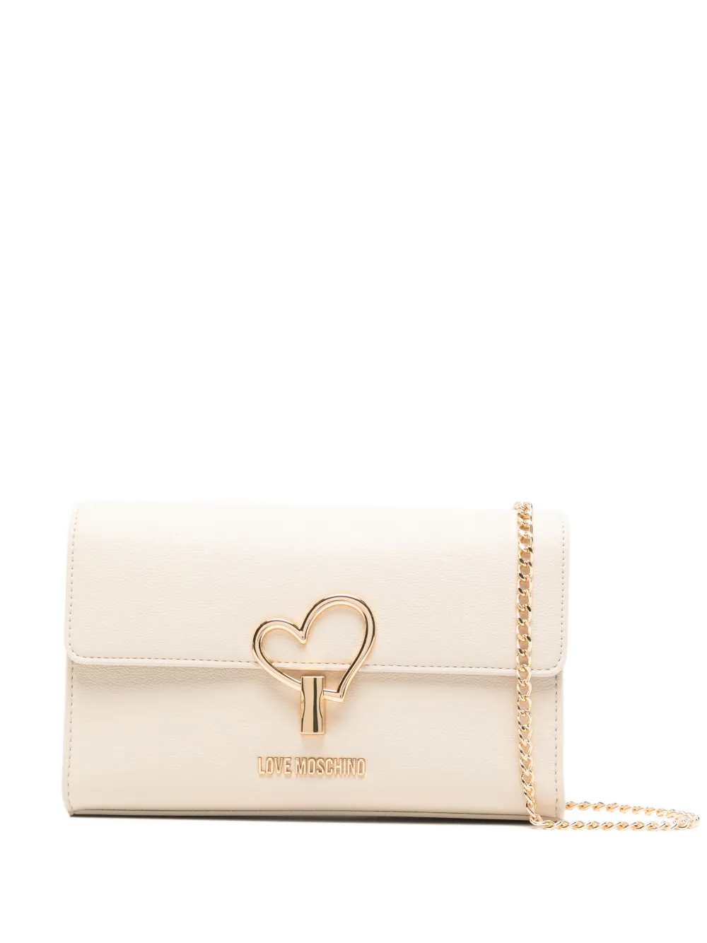 

Сумка через плечо с цепочкой и сердцем Love Moschino, бежевый