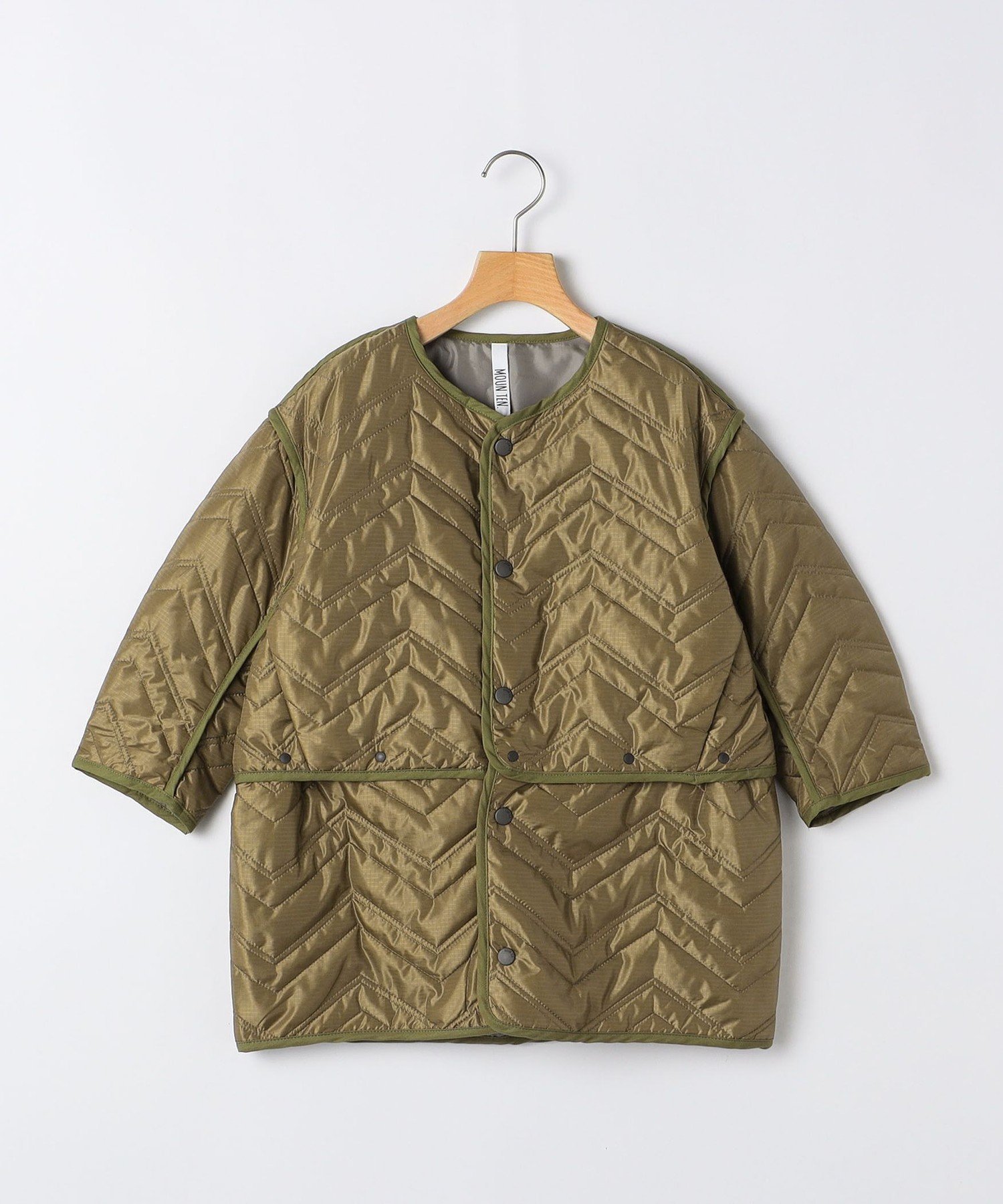 ГОРА ДЕСЯТЬ.: 110~140 см / Стеганая куртка с зигзагообразным узором SHIPS KIDS, Light Olive