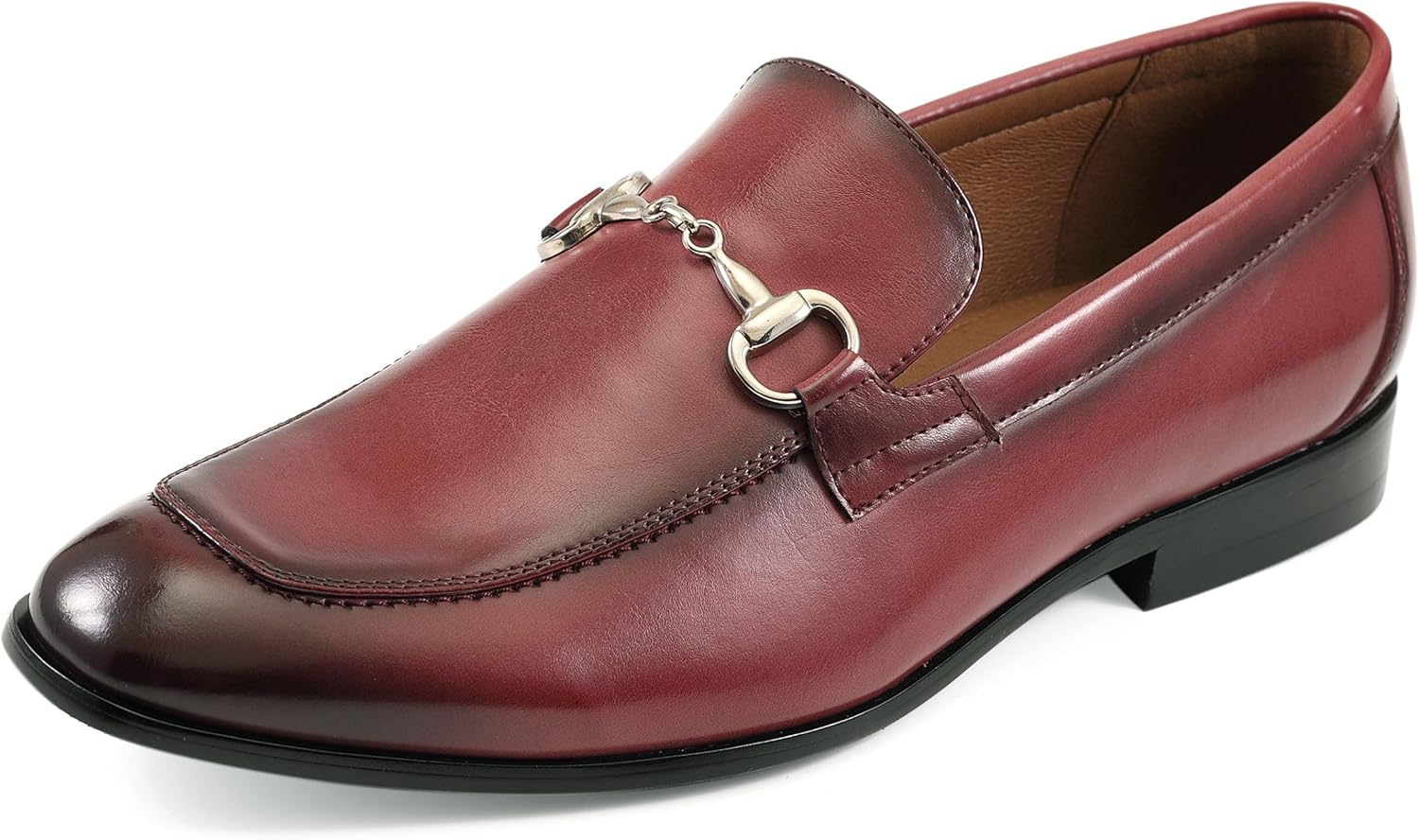 

Мужские слипоны Amali с металлической пряжкой, классические туфли для мужчин, формальные лоферы, смокинговые туфли, бордовый