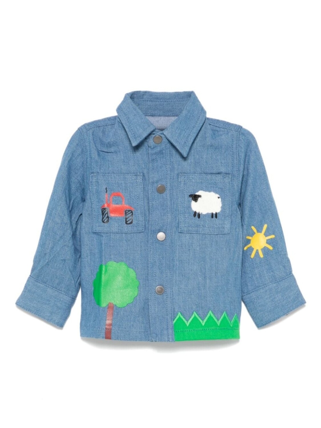 

Stella McCartney Kids рубашка с аппликацией «Фермерский двор», синий