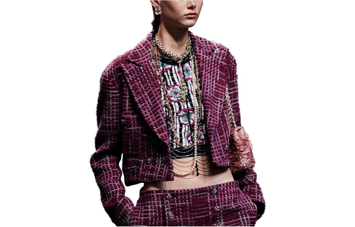 Пальто укороченное женское Chanel, фиолетовый — фото 2