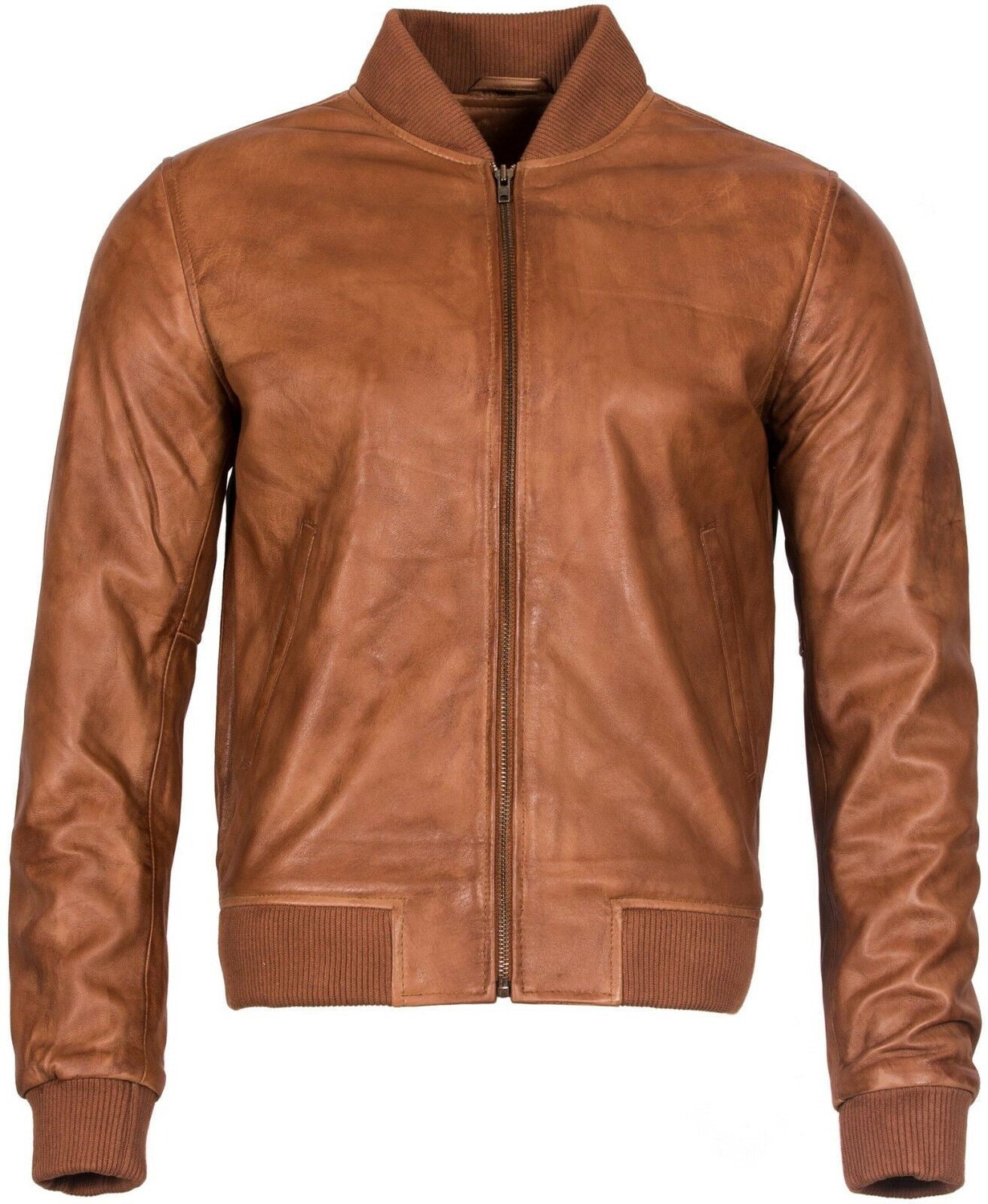 

Бомбер в стиле ретро из кожи претории Infinity Leather, коричневый