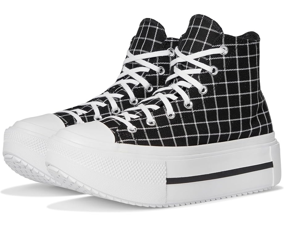 Кроссовки Converse Chuck Taylor All Star Lift Double Stack Platform Plaid, цвет Black/White/Black