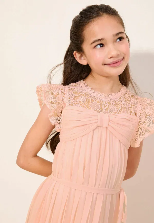 Платье повседневное Regular fit bow yolk pleated day dress Lipsy, розовый — фото 4