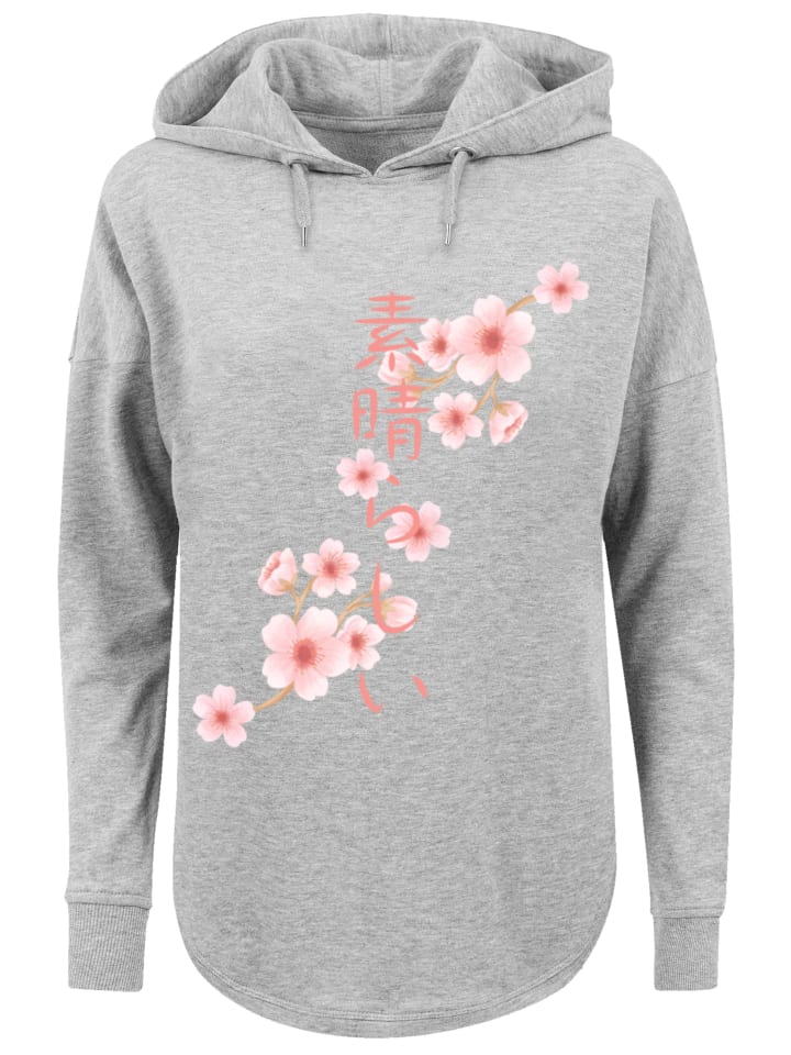 

Толстовка оверсайз Cherry Blossom Asia серого цвета F4NT4STIC