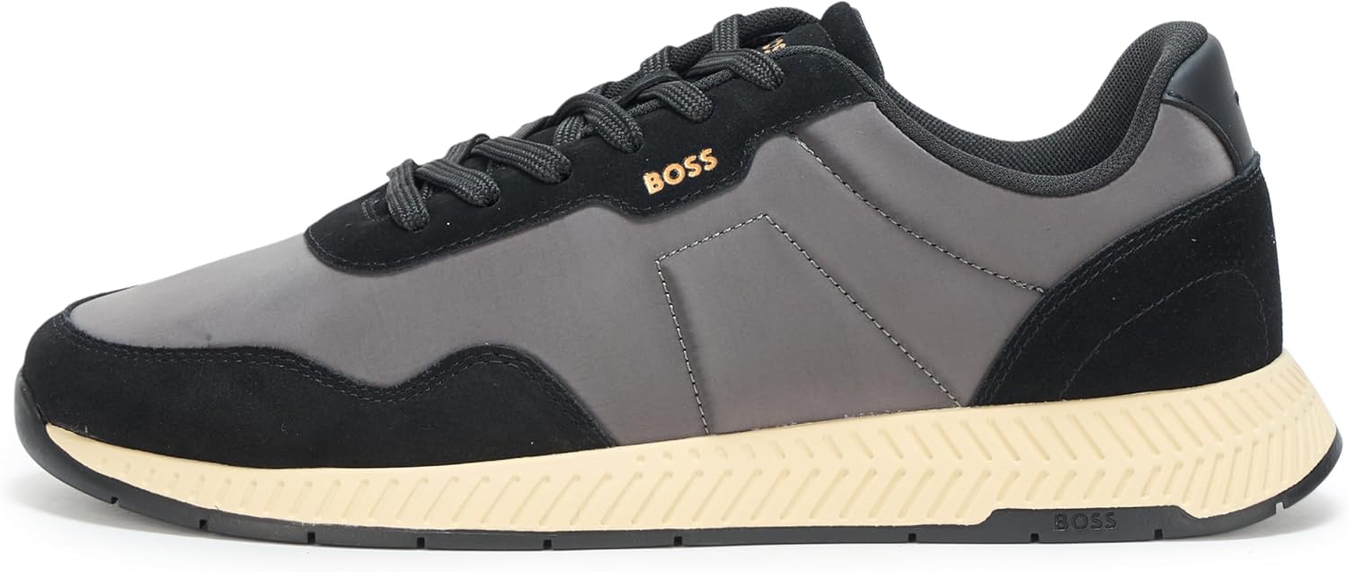 BOSS мужские базовые кроссовки с низким профилем, Charcoal/Black — фото 2