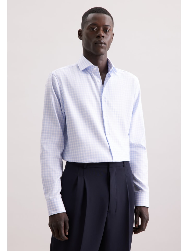 

Деловая рубашка, стандартного размера, светло-голубого цвета Seidensticker