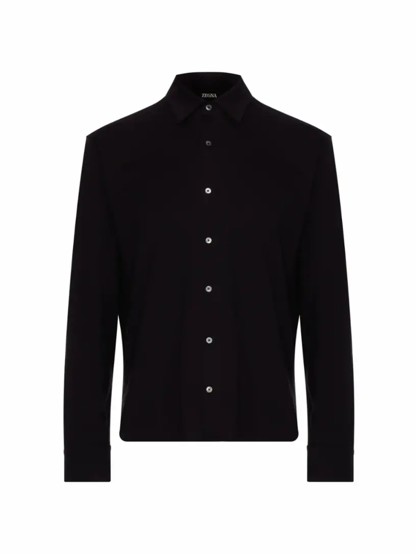 

Хлопковая рубашка Zegna, черный
