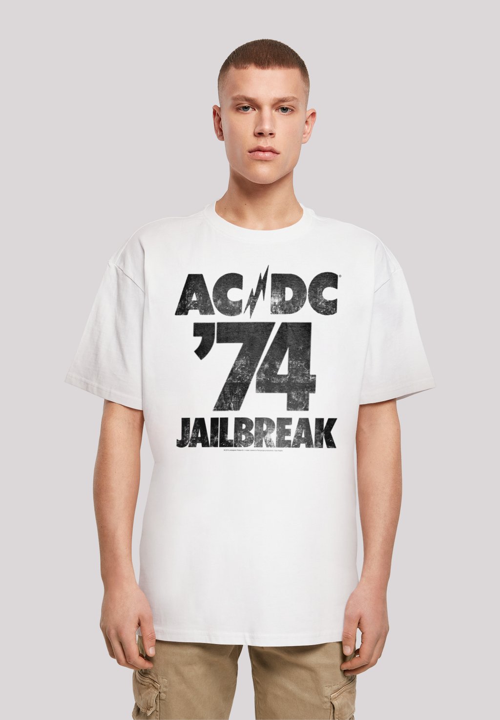 

Футболка с принтом ACDC ROCK BAND SHIRT JAILBREAK F4NT4STIC, белый