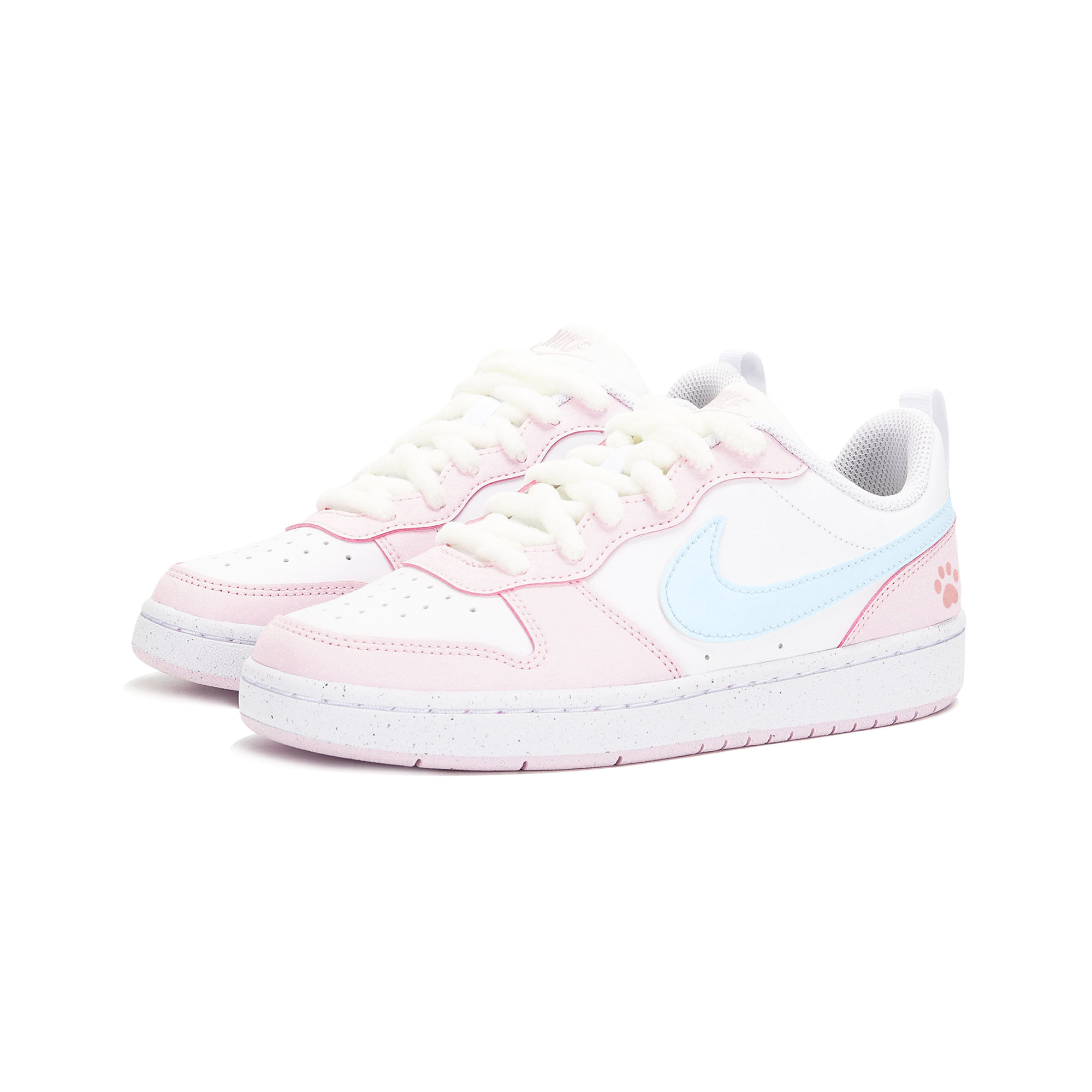 Nike Court Borough Peachy Meow Jam противоскользящие низкие детские скейтбординг кроссовки Pink для подростков — фото 4