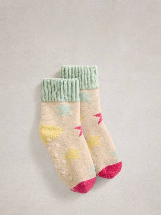 

Носки короткие из шерстяной смеси с принтом звезд White Stuff