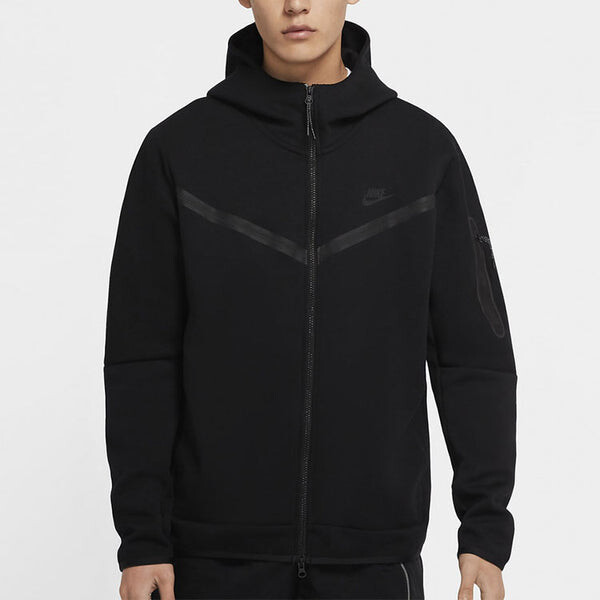 Куртка Nike Casual Sports Breathable Zipper Hooded Jacket Black, черный — фото 3