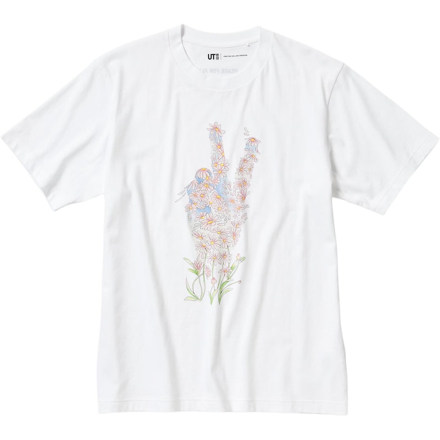 

Футболка серии Peace For All унисекс белая Uniqlo, белый