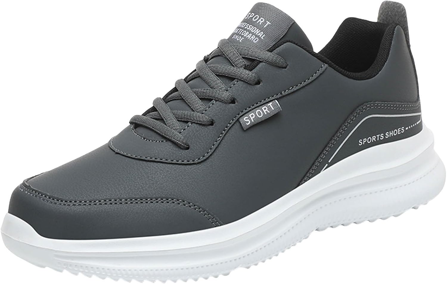 

Мужские прогулочные кроссовки с легкой посадкой, комфортной мемори-пеной, дышащие, легкие, модные, с противоскользящей подошвой, поддержкой свода стопы и амортизацией, спортивные беговые кроссовки Generic, серый