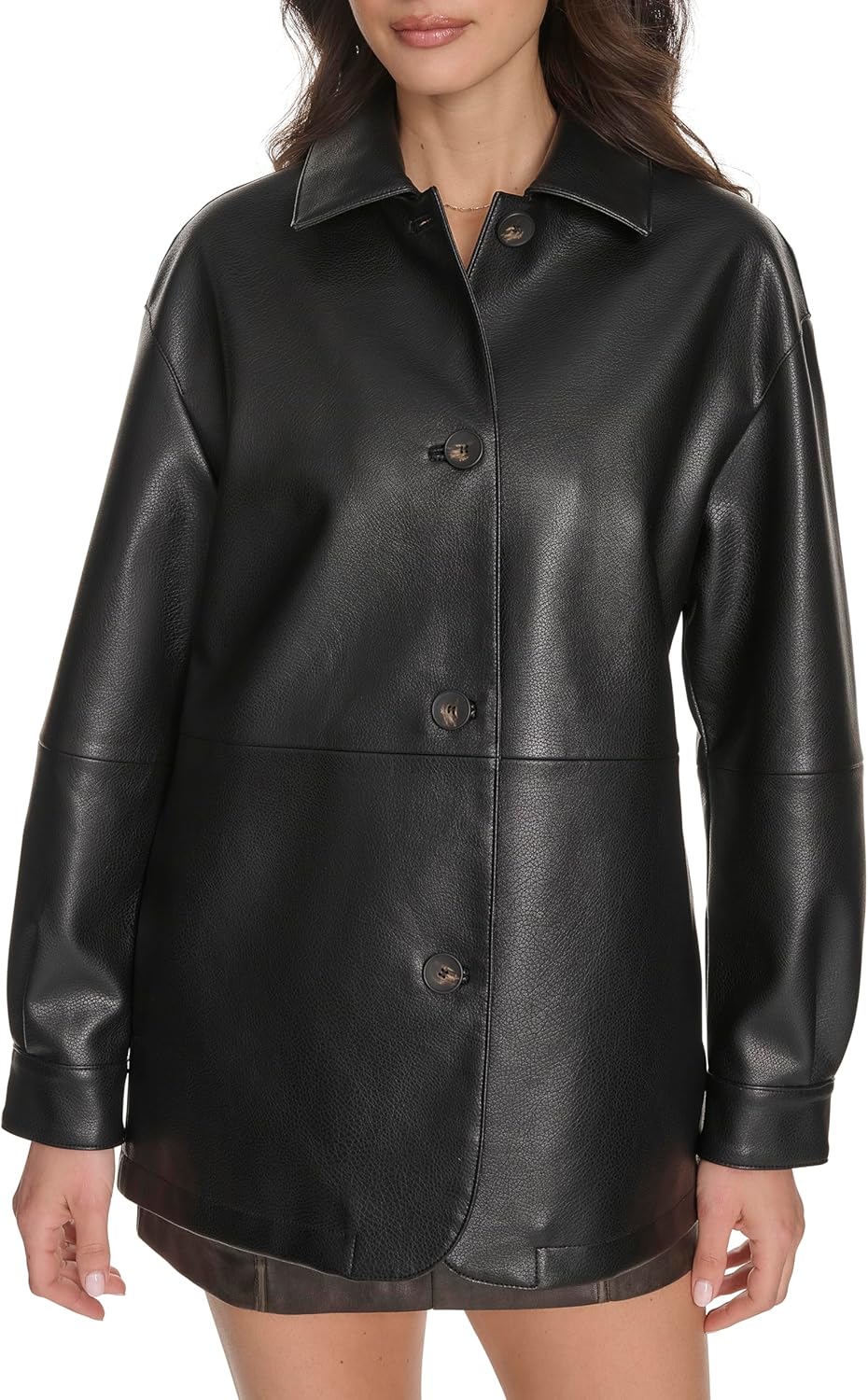 

Женский свободный пиджак Levi's из искусственной кожи, Black Pebble