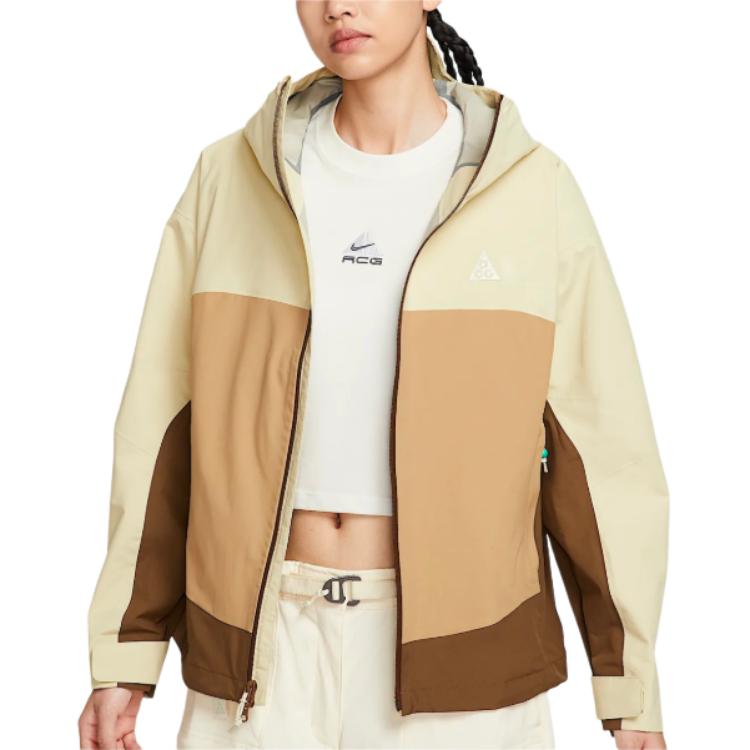 

Nike Женская ветровка ACG водонепроницаемая и ветрозащитная, Light Khaki/Apricot Tea Brown/Mountain White