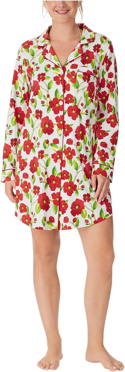 

Ночная рубашка Bedhead PJs Long Sleeve Sleepshirt, цвет Red Camellia