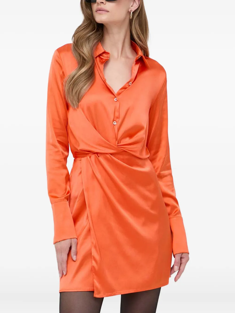 

Мини-платье с пуговицами и драпировкой Patrizia Pepe, оранжевый