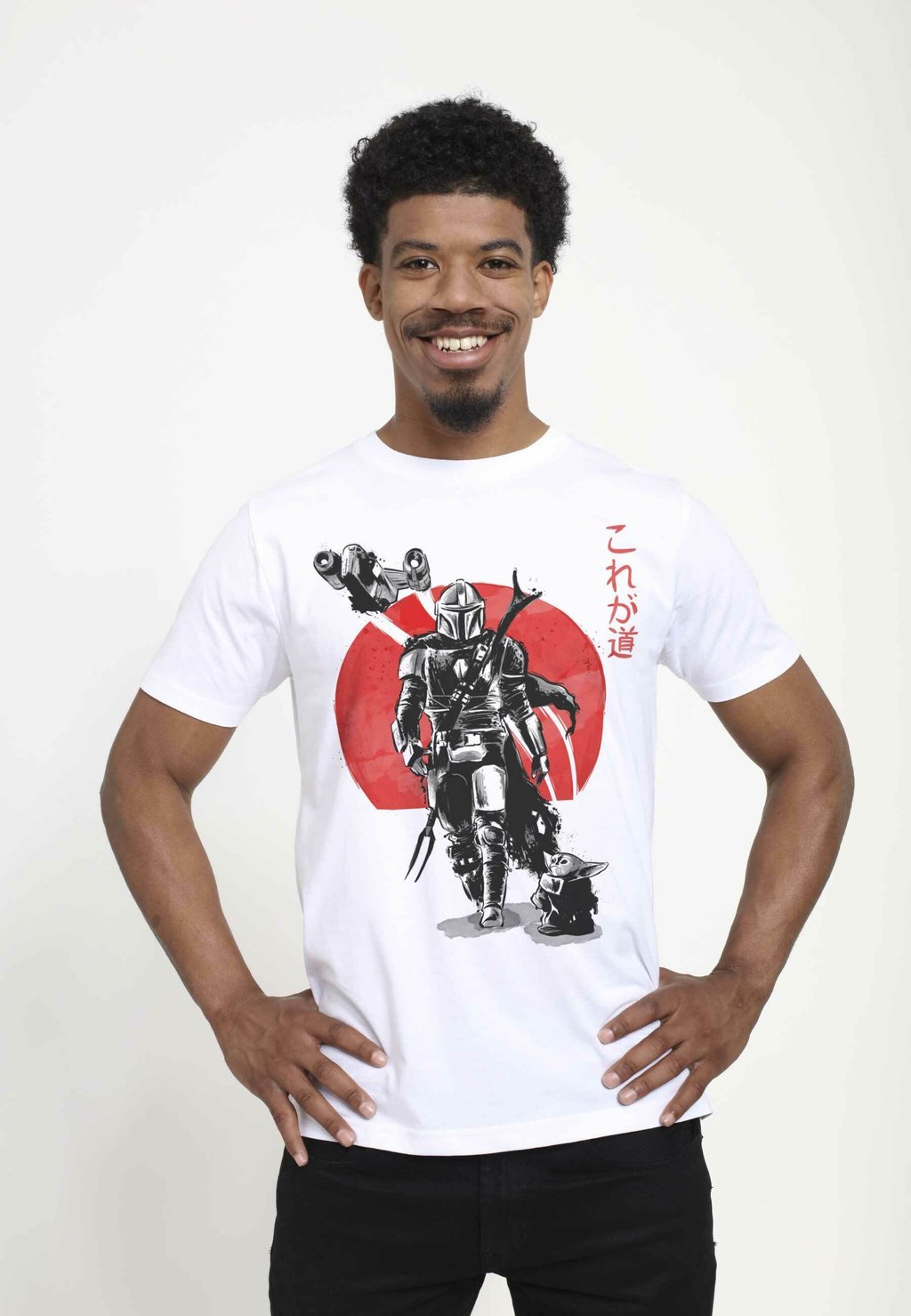 

Футболка с принтом Star Wars: The Mandalorian Mandolorian Sumi Ink Unisex Henry Tiger, белый