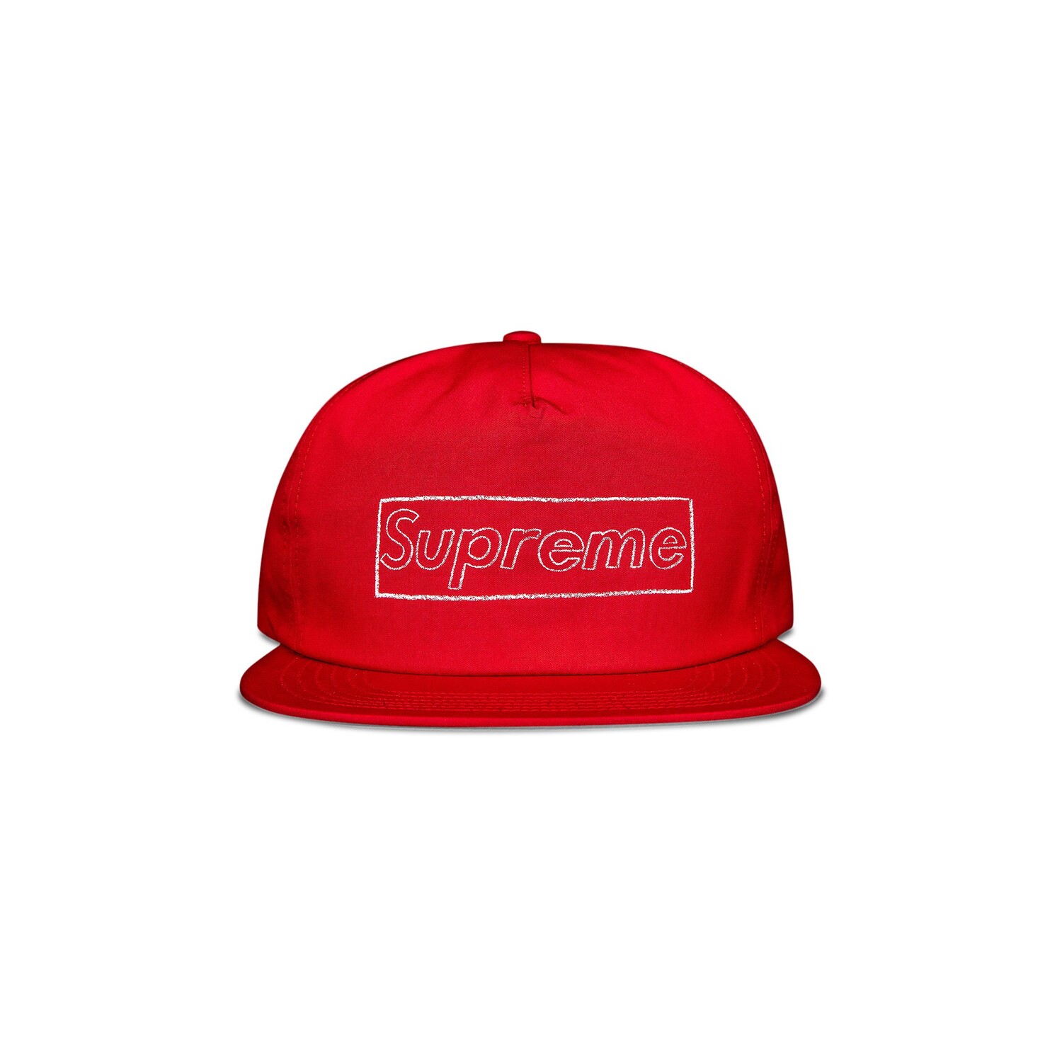 

Пятипанельный меловой логотип Supreme x KAWS, красный