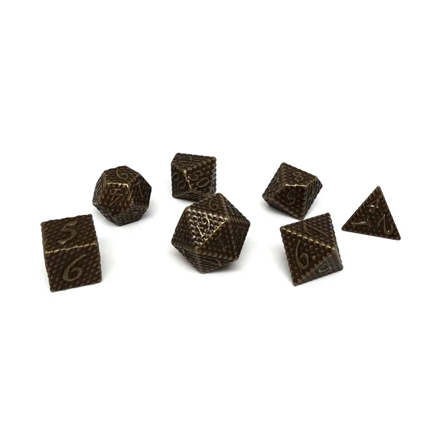 

Полимерный набор из чешуи дракона — медь (7), Dice - Metal 7 Piece Poly Sets (Easy Roller Dice)