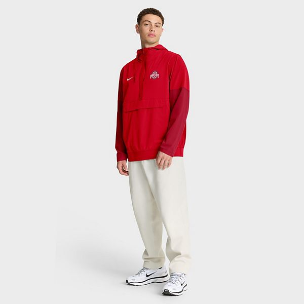 Мужская алая толстовка Ohio State Buckeyes с капюшоном и полумолнией Nike — фото 4