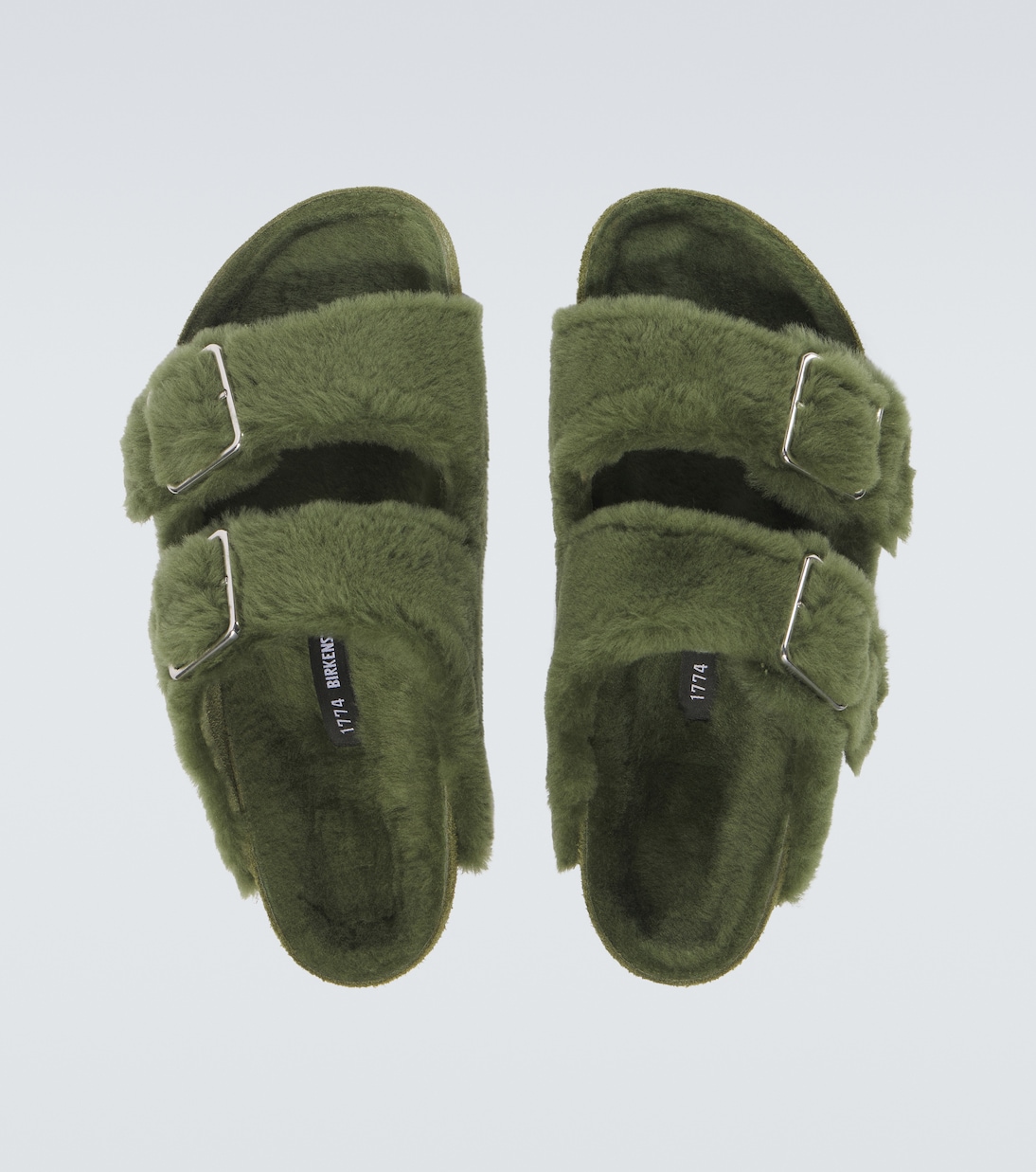 Аризона 1774 сандалии из замши с подкладкой из овчины Birkenstock 1774, зеленый — фото 4