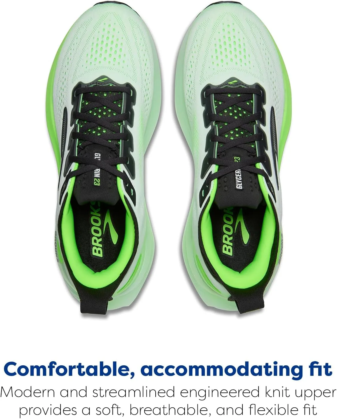 Мужские кроссовки Brooks Glycerin 23, белый/зеленый — фото 4