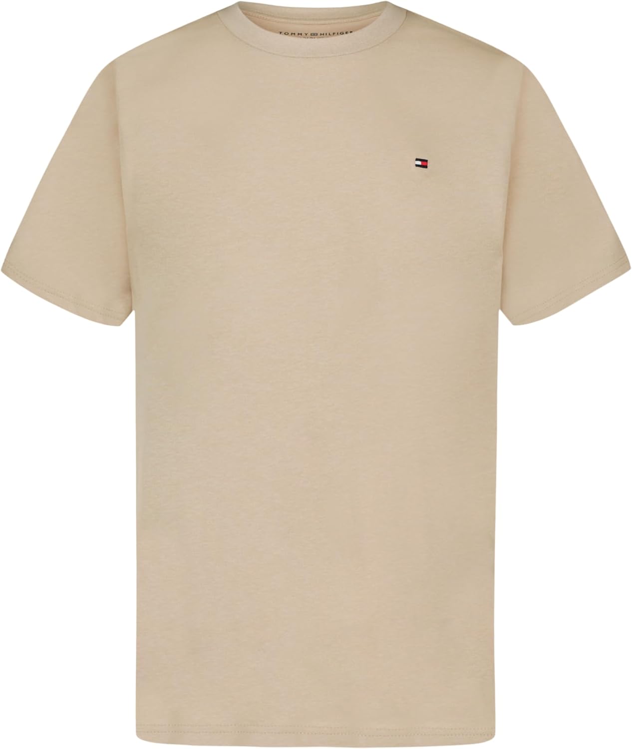 

Футболка Tommy Hilfiger для мальчиков с короткими рукавами и круглым вырезом, мягкая, удобная, свободного кроя, Flag Hummus