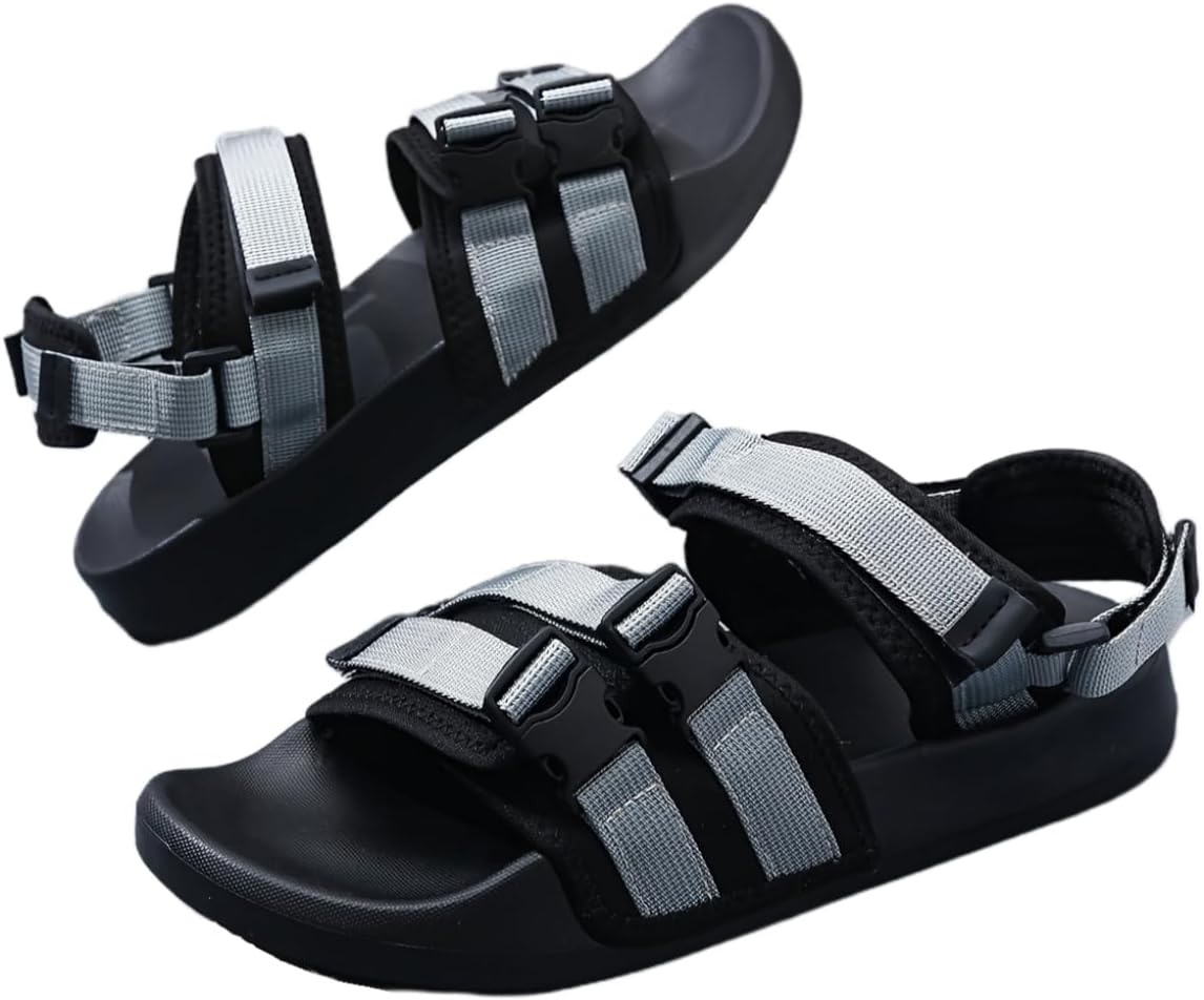 

Мужские летние спортивные сандалии, подходят для активного отдыха и вождения, противоскользящие и удобные пляжные туфли, повседневные и стильные сандалии Hoalox, серый