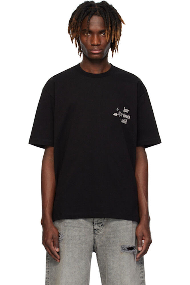 

Черная вышитая футболка Solid Homme