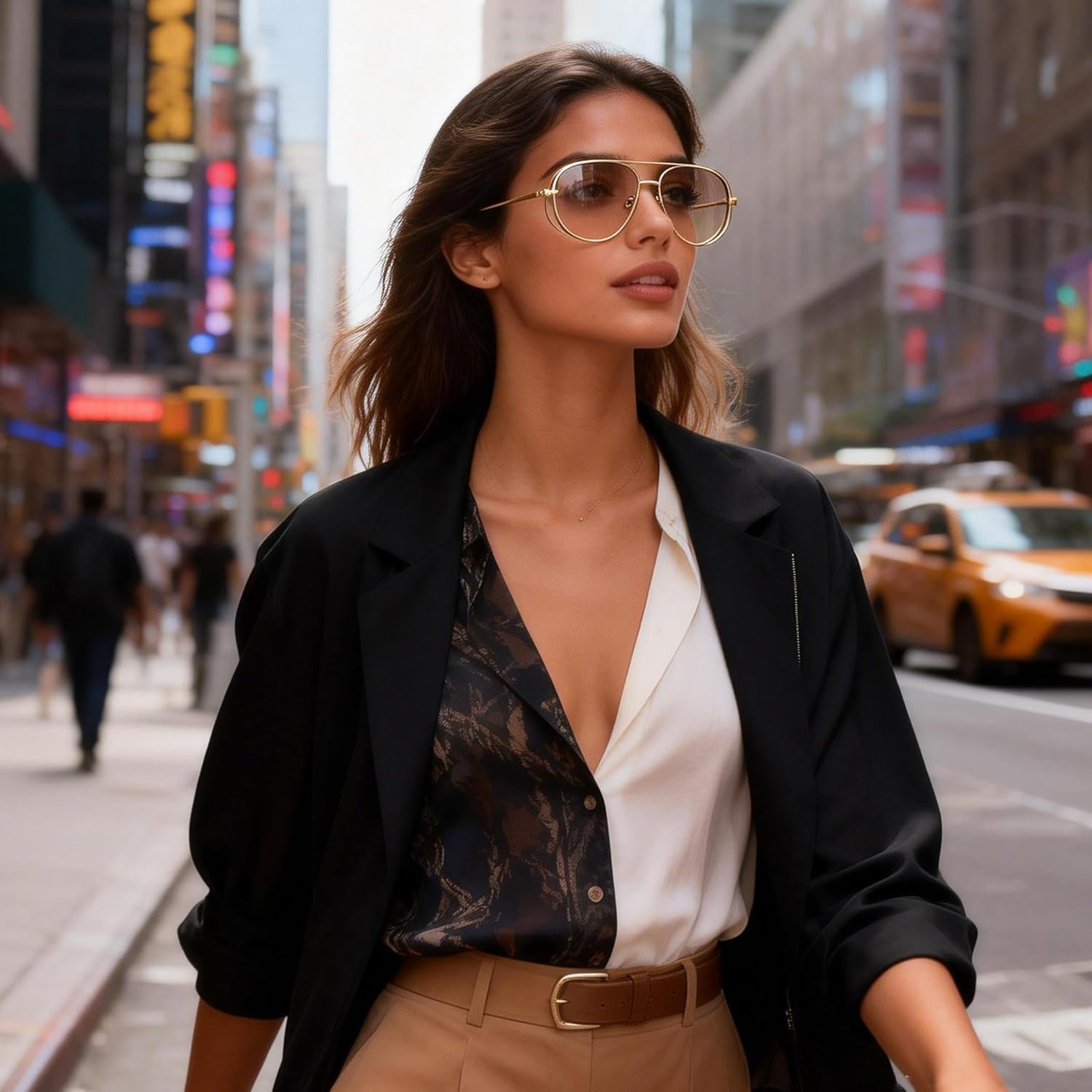 

bullabulling Модные солнцезащитные очки-пилот большого размера для женщин, золотистые линзы цвета шампанского, металлическая оправа, ажурные солнцезащитные очки для женщин, Silver/Black