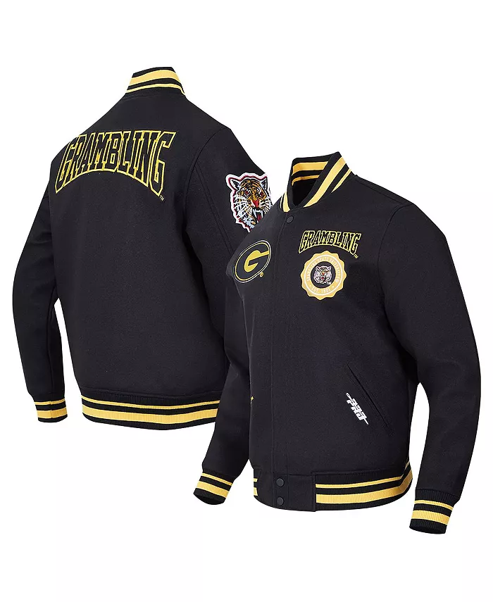 

Мужская черная шерстяная куртка с молнией и гербом Grambling Tigers Pro Standard