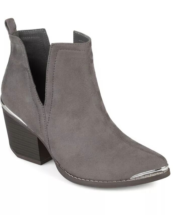 Женские ботинки Issla Block Heel в стиле вестерн Journee Collection, серый