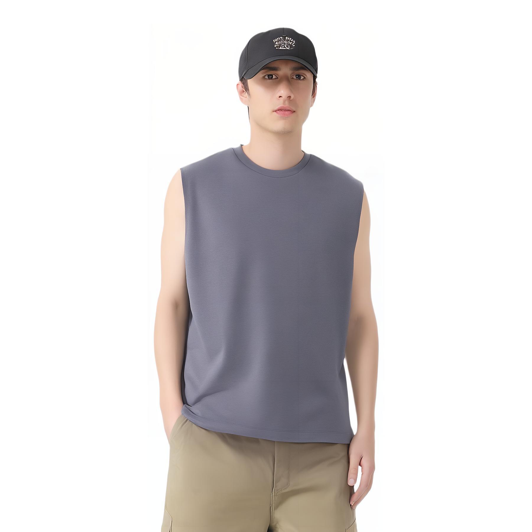 Футболка-майка AIRism Mesh Series Unisex Asphalt Gray UNIQLO, серый — фото 3