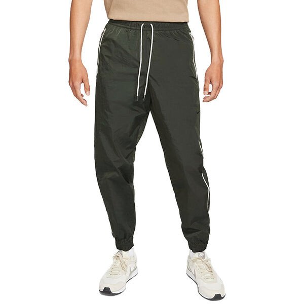 Брюки men's running training breathable bundle feet sports pants/trousers/joggers olive green Nike, зеленый — фото 4