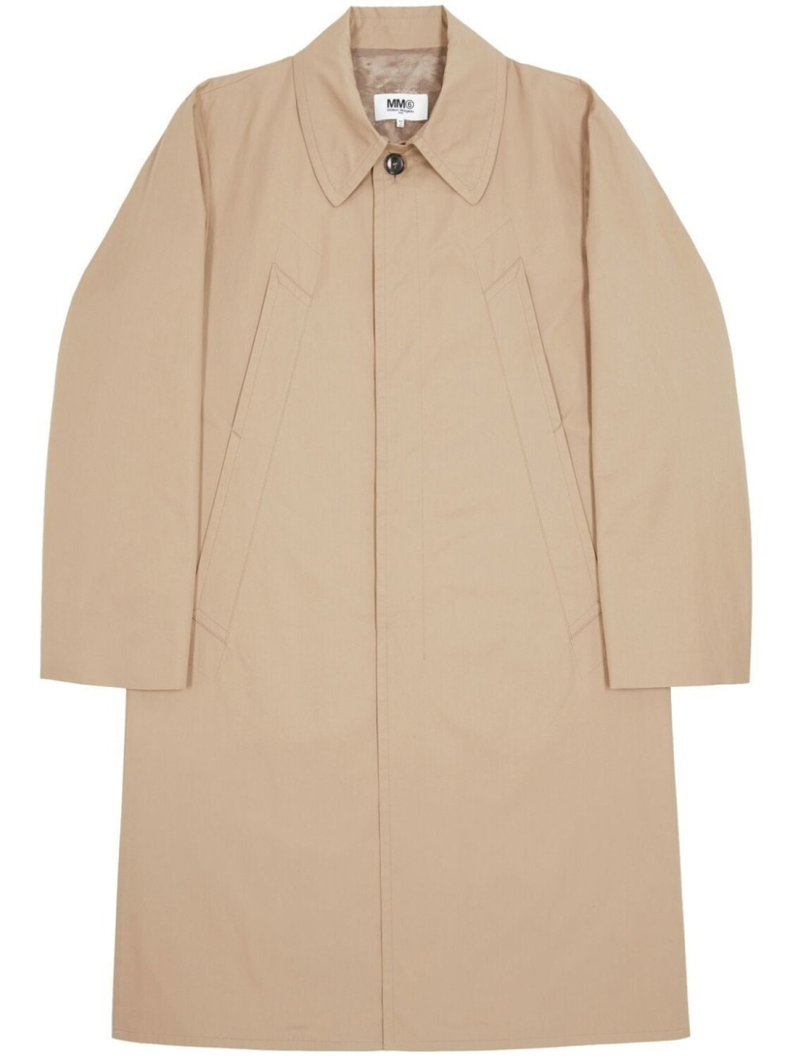 

Однобортный тренч MM6 Maison Margiela, бежевый