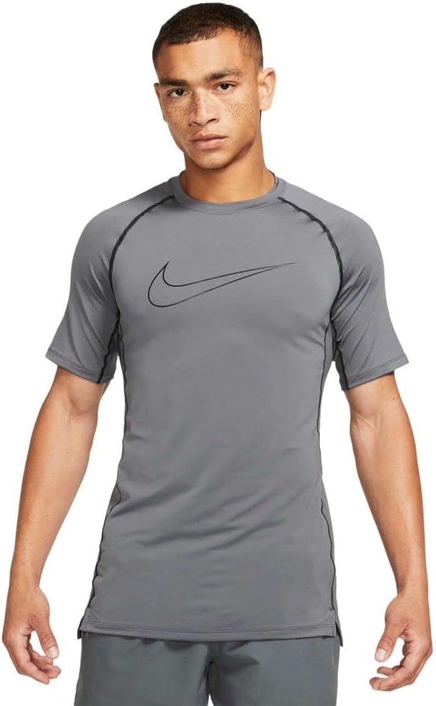 

Мужская облегающая футболка Nike Pro Dri-FIT Dri-Fit с коротким рукавом, Iron Grey/Black, Черный, Мужская облегающая футболка Nike Pro Dri-FIT Dri-Fit с коротким рукавом, Iron Grey/Black