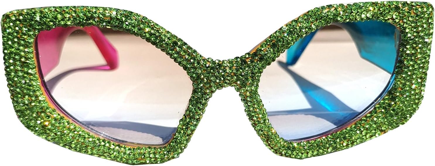 

Хелена Хип-хоп Женские Роскошные Солнцезащитные очки со стразами Необычная модная модель Сверкающие солнцезащитные очки со стразами Блестящие бриллиантовые очки helena, Green