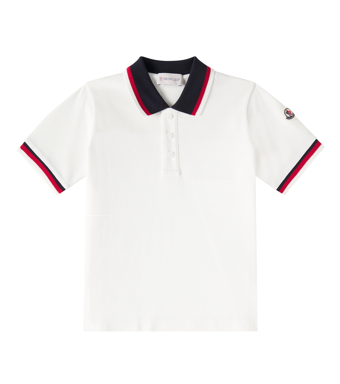 

Хлопковая пике-поло Moncler Enfant, белый